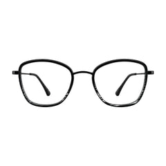 College Fashion 66109 modern square prescription eyeglasses in gradient black, front view