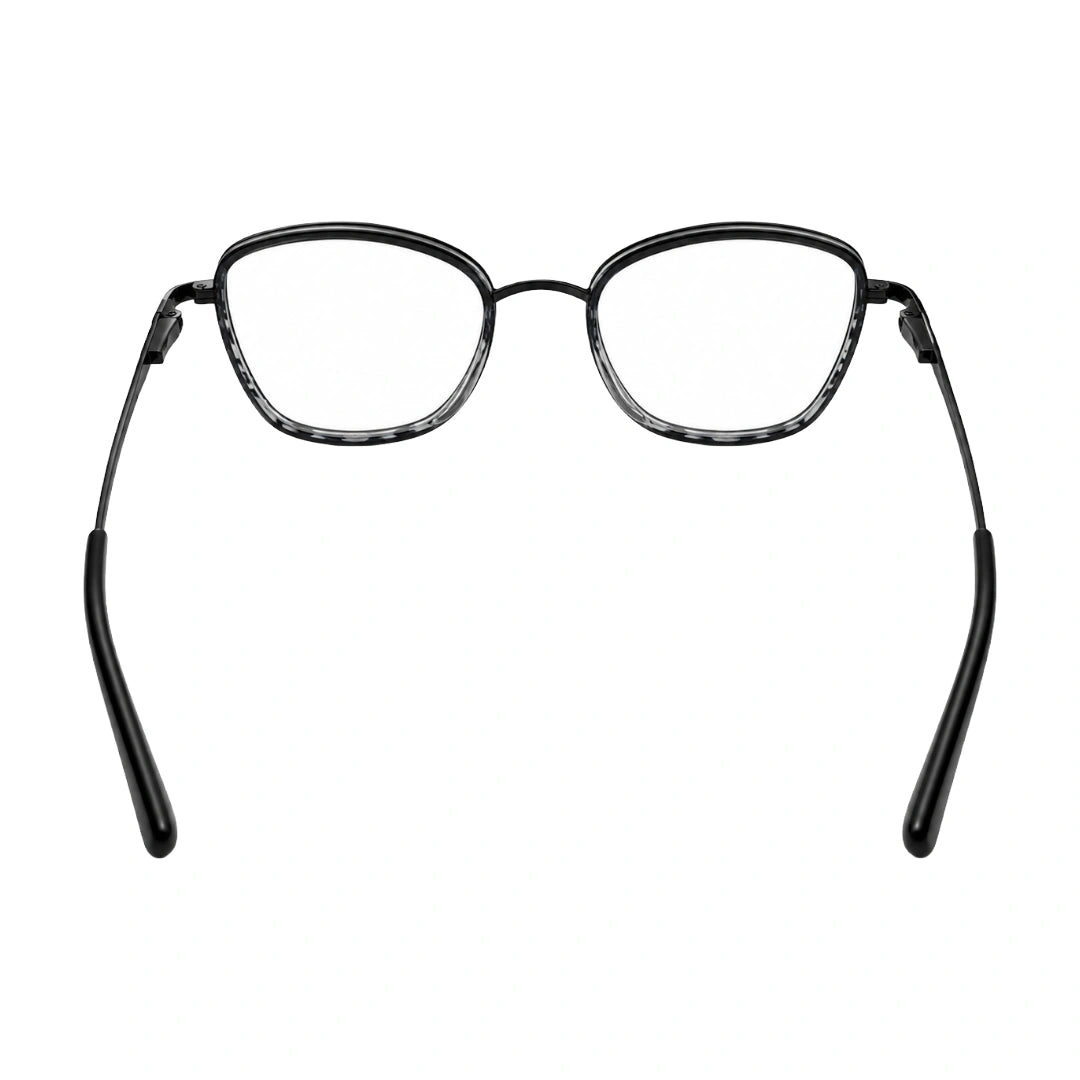 College Fashion 66109 modern square prescription eyeglasses in gradient black, rear view