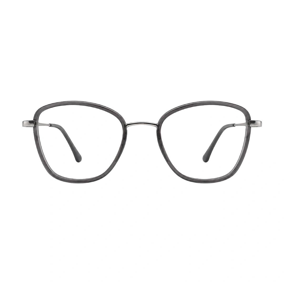 College Fashion 66109 modern square prescription eyeglasses in grey, front view