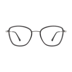College Fashion 66109 modern square prescription eyeglasses in grey, front view