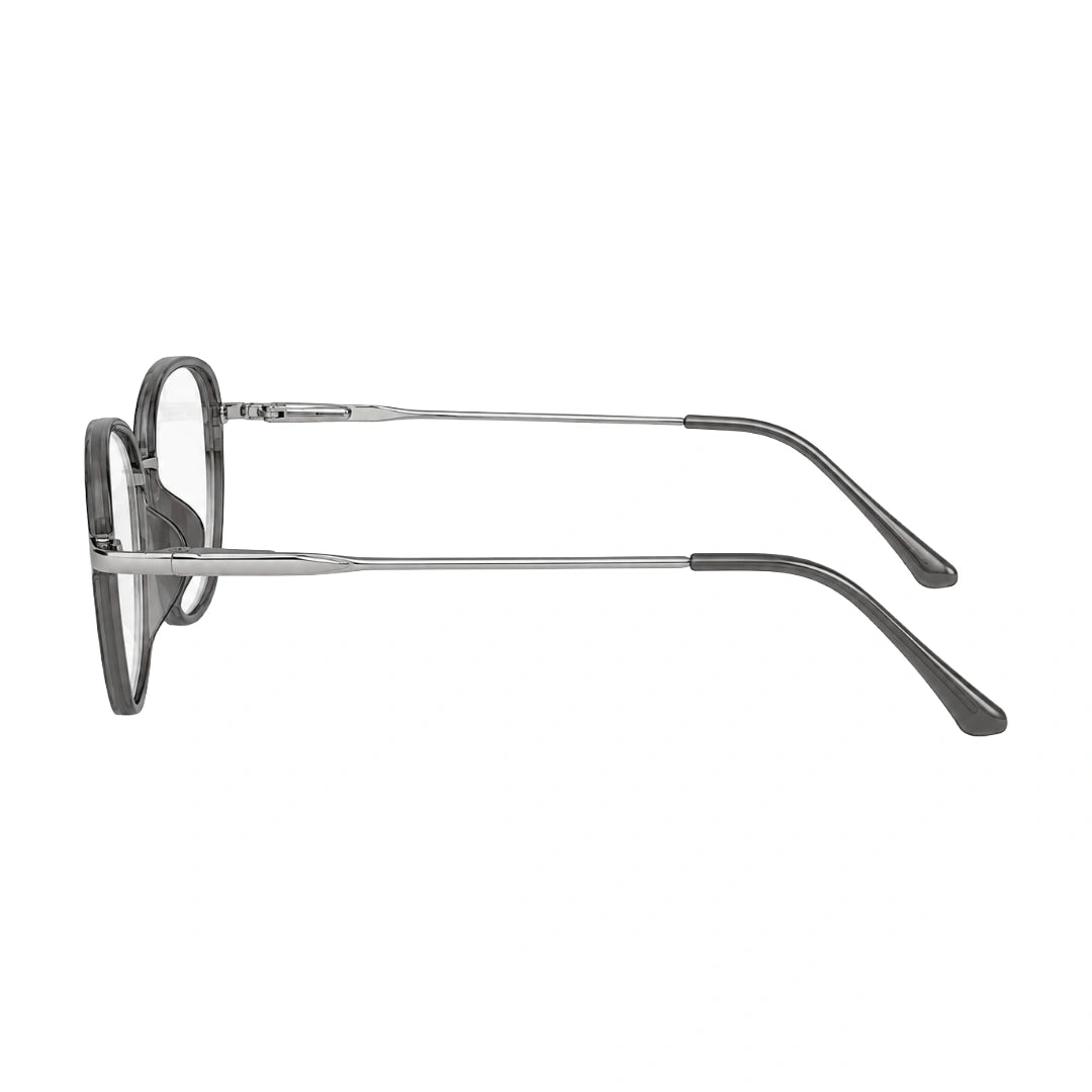 College Fashion 66109 modern square prescription eyeglasses in grey, side profile view