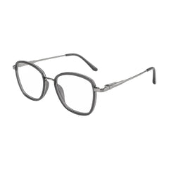 College Fashion 66109 modern square prescription eyeglasses in grey, three-quarter angled view