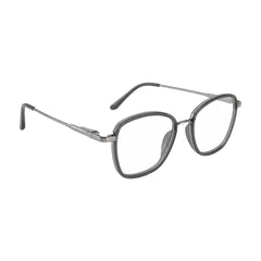 College Fashion 66109 modern square prescription eyeglasses in grey, angled view
