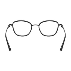 College Fashion 66109 modern square prescription eyeglasses in gunmetal and black, rear view