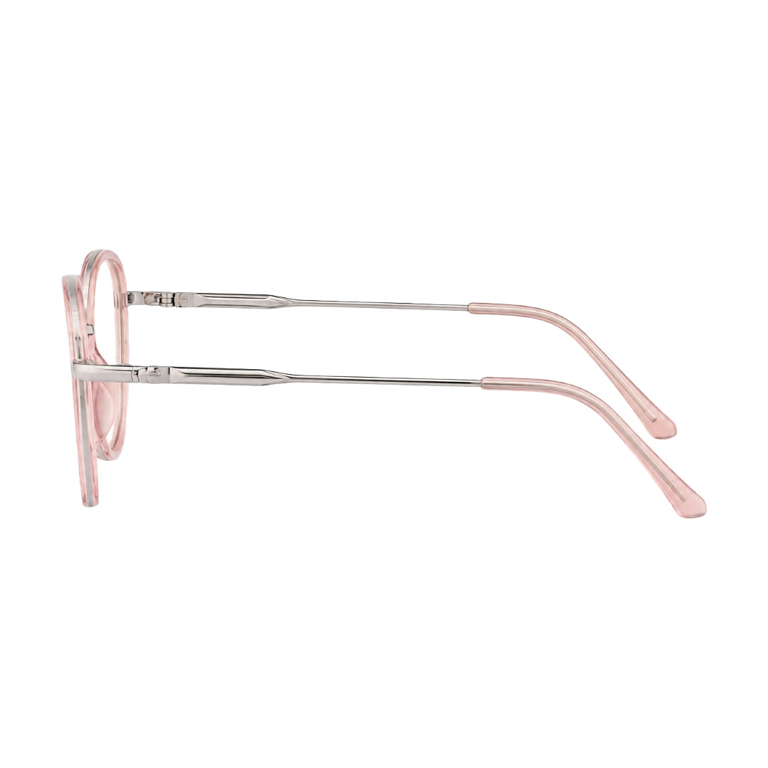 College Fashion 66109 modern square prescription eyeglasses in pink, side profile view