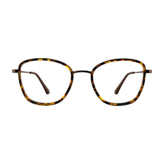 College Fashion 66109 modern square prescription eyeglasses in tortoise shell, front view