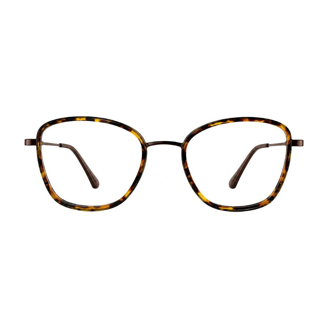 College Fashion 66109 modern square prescription eyeglasses in tortoise shell, front view