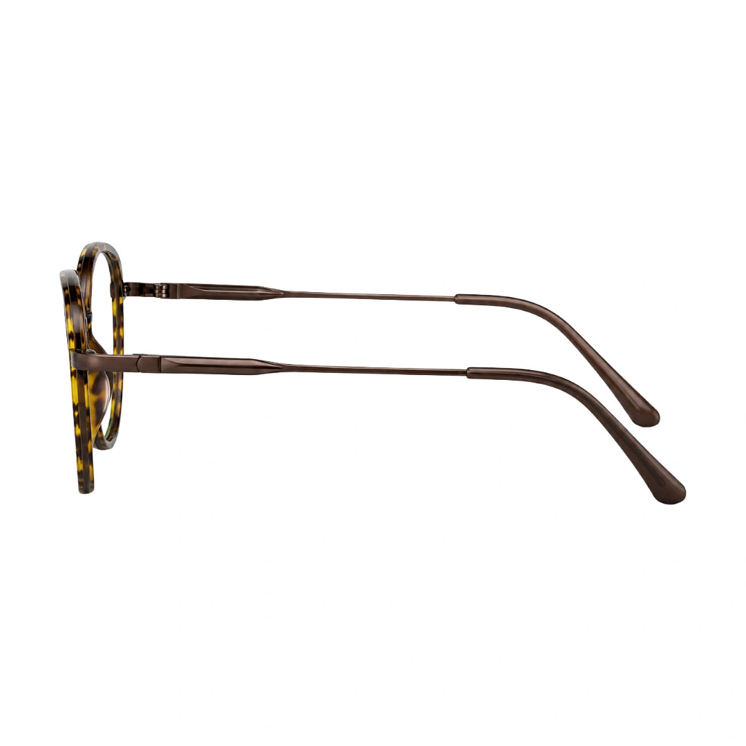 College Fashion 66109 modern square prescription eyeglasses in tortoise shell, side profile view