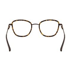 College Fashion 66109 modern square prescription eyeglasses in tortoise shell, rear view
