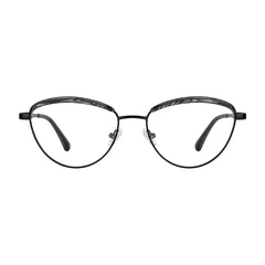 College Fashion 66110 sculpted brow cat-eye optical frame in gradient black, front view