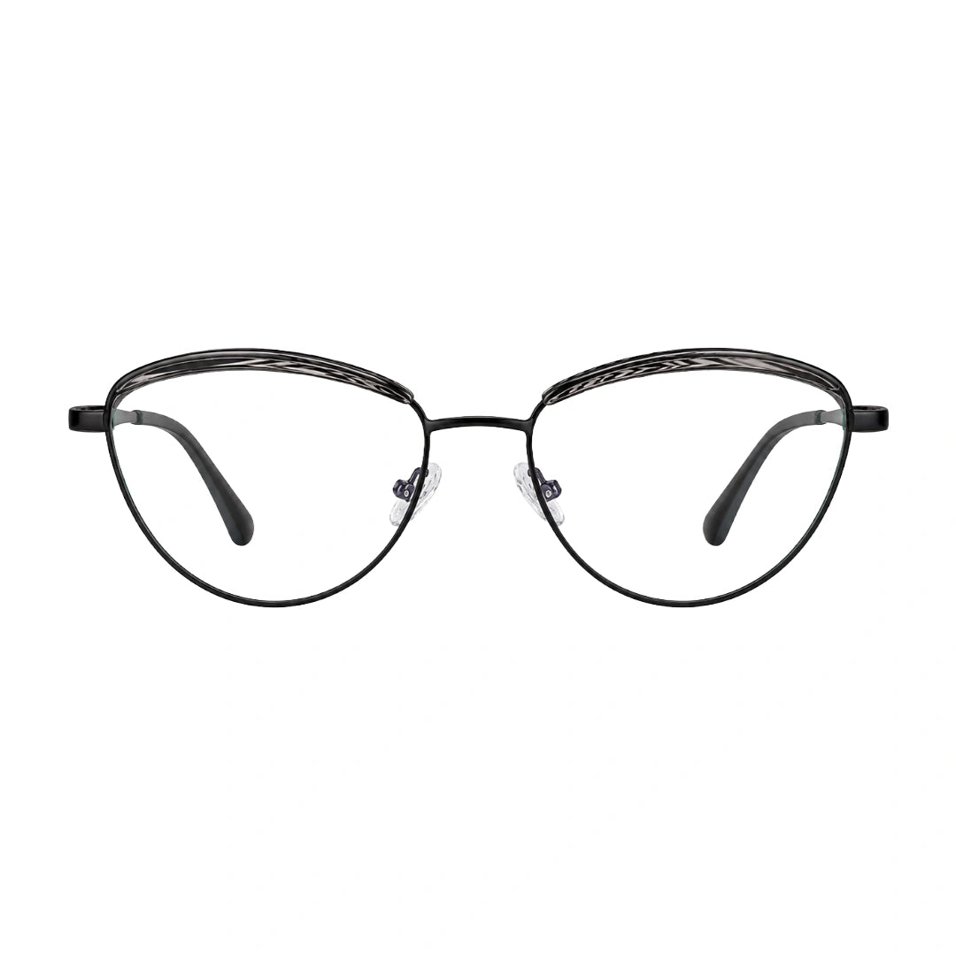College Fashion 66110 sculpted brow cat-eye optical frame in gradient black, front view