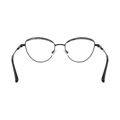 College Fashion 66110 sculpted brow cat-eye optical frame in gradient black, rear view
