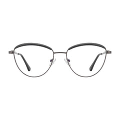 College Fashion 66110 sculpted brow cat-eye optical frame in grey, front view