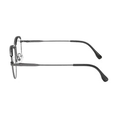 College Fashion 66110 sculpted brow cat-eye optical frame in grey, side profile view