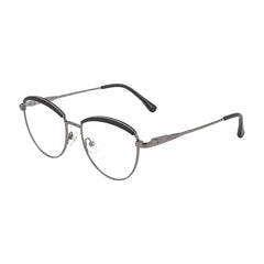 College Fashion 66110 sculpted brow cat-eye optical frame in grey, three-quarter angled view