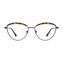College Fashion 66110 sculpted brow cat-eye optical frame in tortoise shell, front view