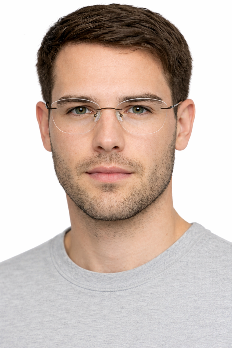 OS Fel High 3P 1002 Rimless Eyeglass Frame-zoom-