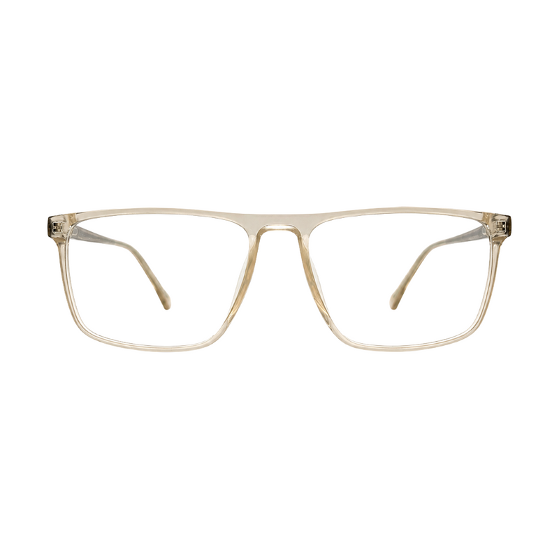 Classic Rectangle Eyeglasses - Lightweight Frame with Metal Temples-zoom-