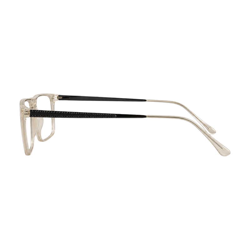 Classic Rectangle Eyeglasses - Lightweight Frame with Metal Temples-zoom-