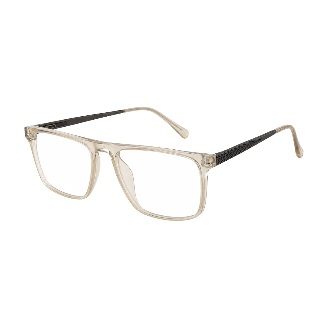Classic Rectangle Eyeglasses - Lightweight Frame with Metal Temples-47