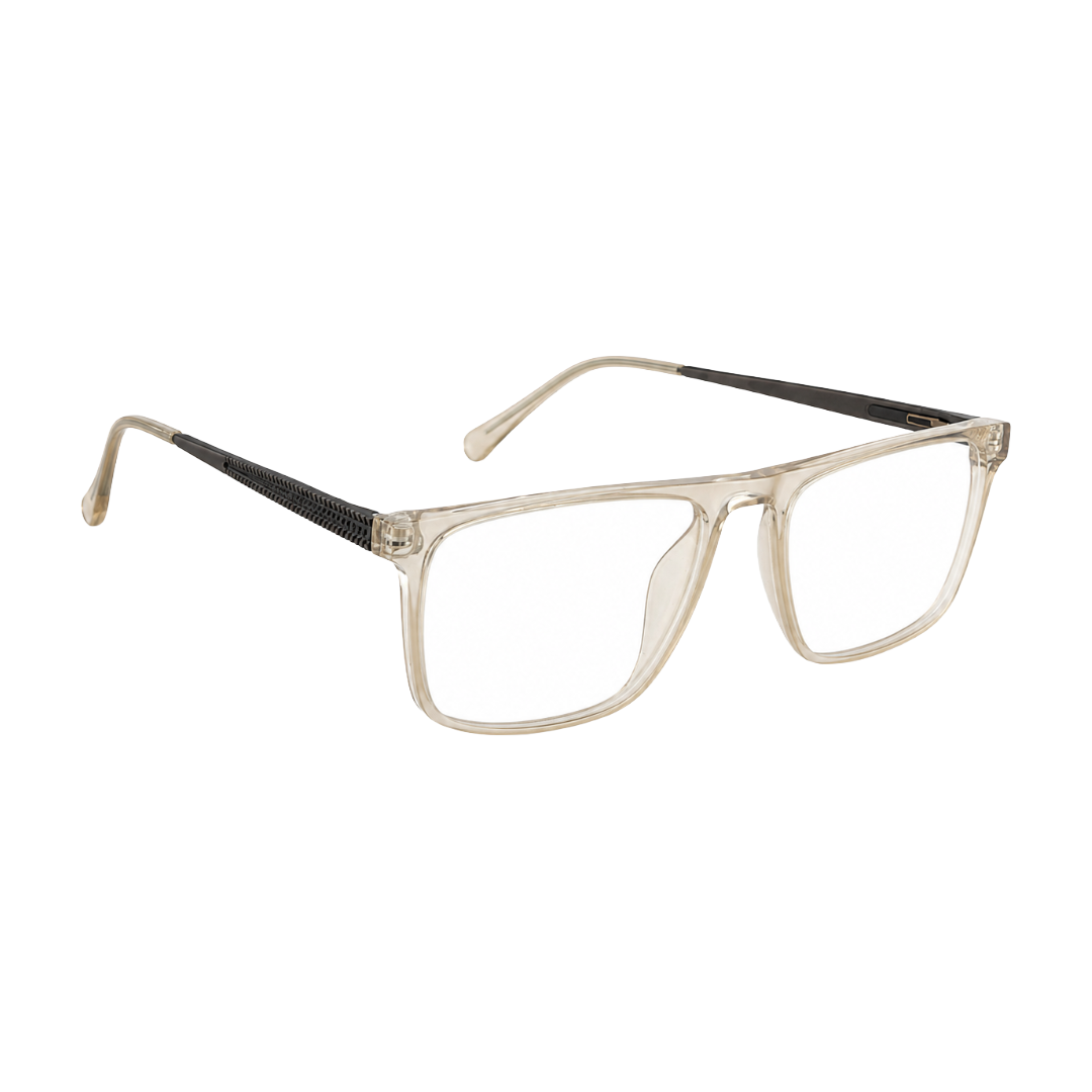 Classic Rectangle Eyeglasses - Lightweight Frame with Metal Temples-zoom-50