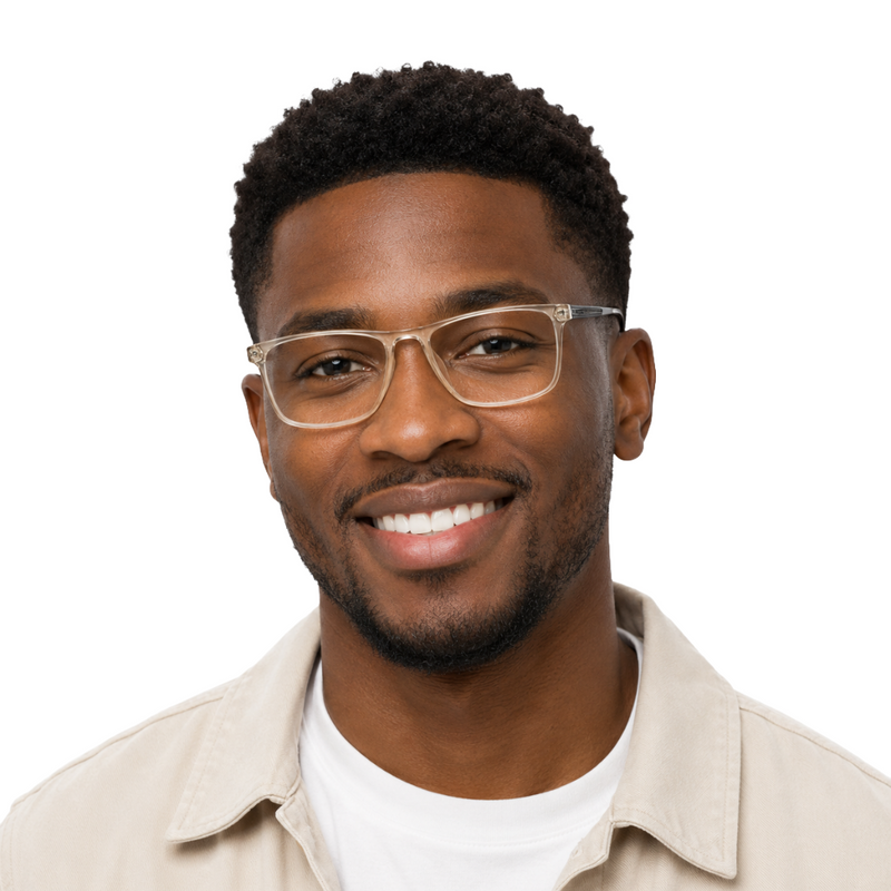 Classic Rectangle Eyeglasses - Lightweight Frame with Metal Temples-zoom-