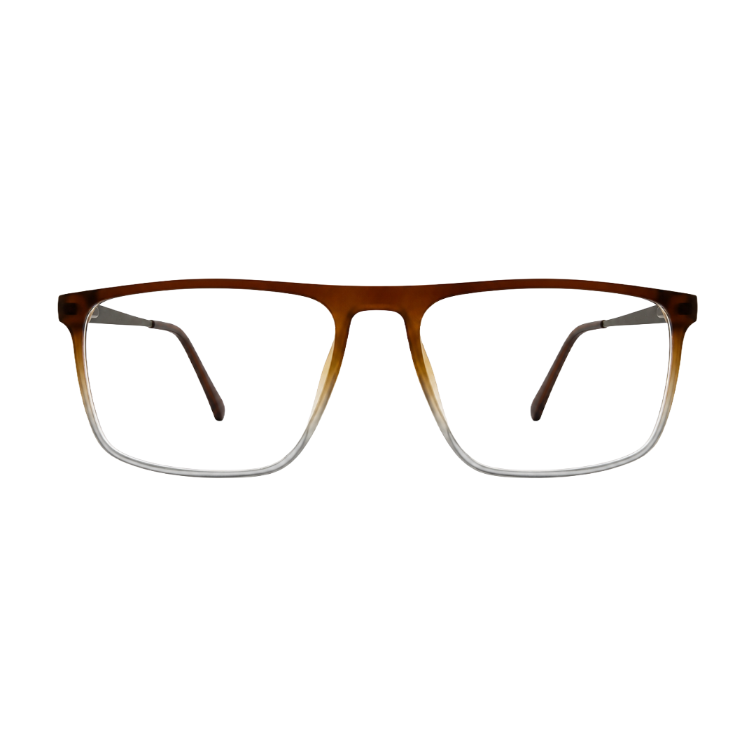 Classic Rectangle Eyeglasses - Lightweight Frame with Metal Temples-37