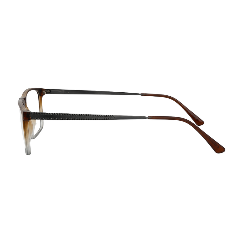 Classic Rectangle Eyeglasses - Lightweight Frame with Metal Temples-zoom-