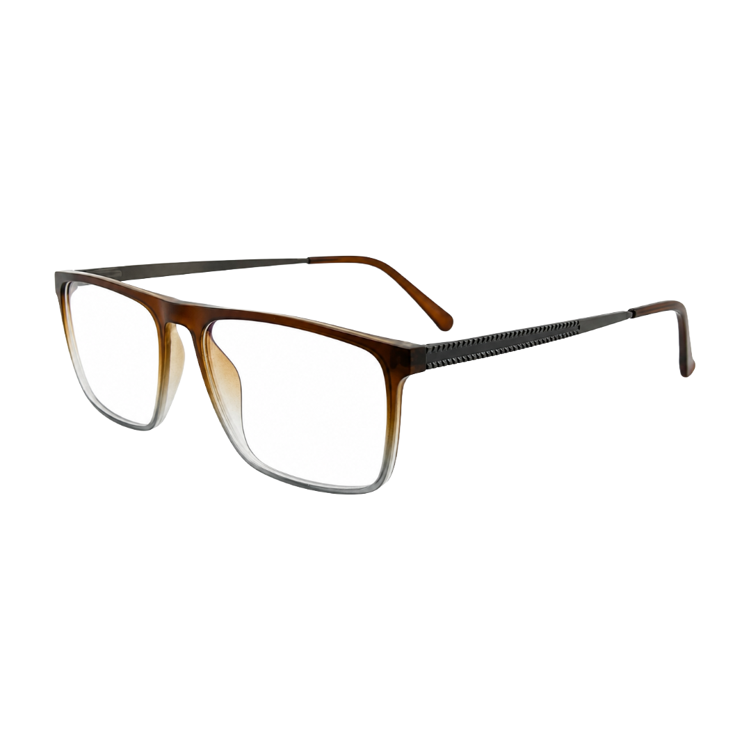 Classic Rectangle Eyeglasses - Lightweight Frame with Metal Temples-38