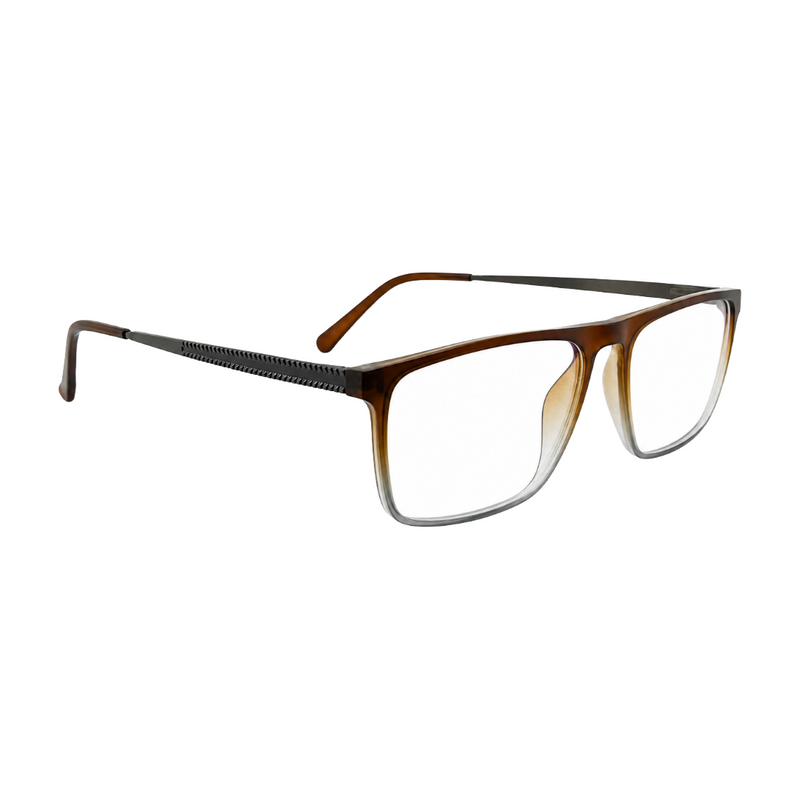 Classic Rectangle Eyeglasses - Lightweight Frame with Metal Temples-zoom-