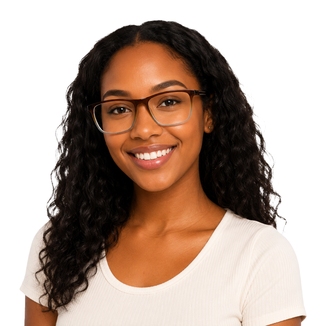 Classic Rectangle Eyeglasses - Lightweight Frame with Metal Temples-44