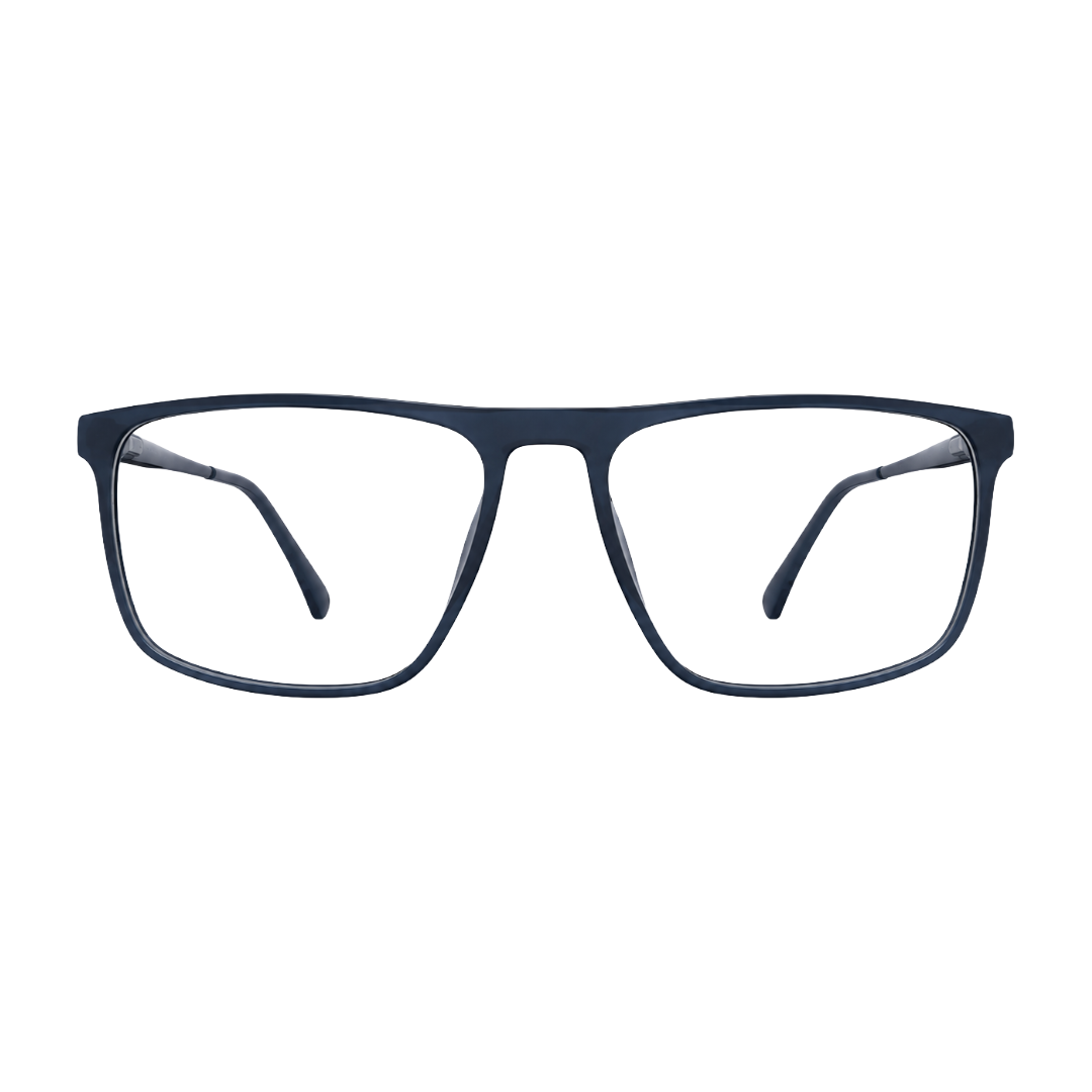 Classic Rectangle Eyeglasses - Lightweight Frame with Metal Temples-28
