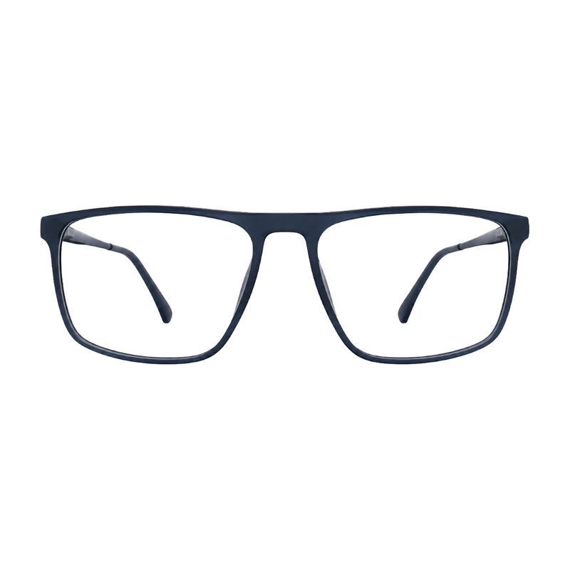 Classic Rectangle Eyeglasses - Lightweight Frame with Metal Temples-zoom-