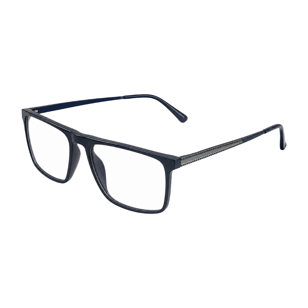 Classic Rectangle Eyeglasses - Lightweight Frame with Metal Temples-29