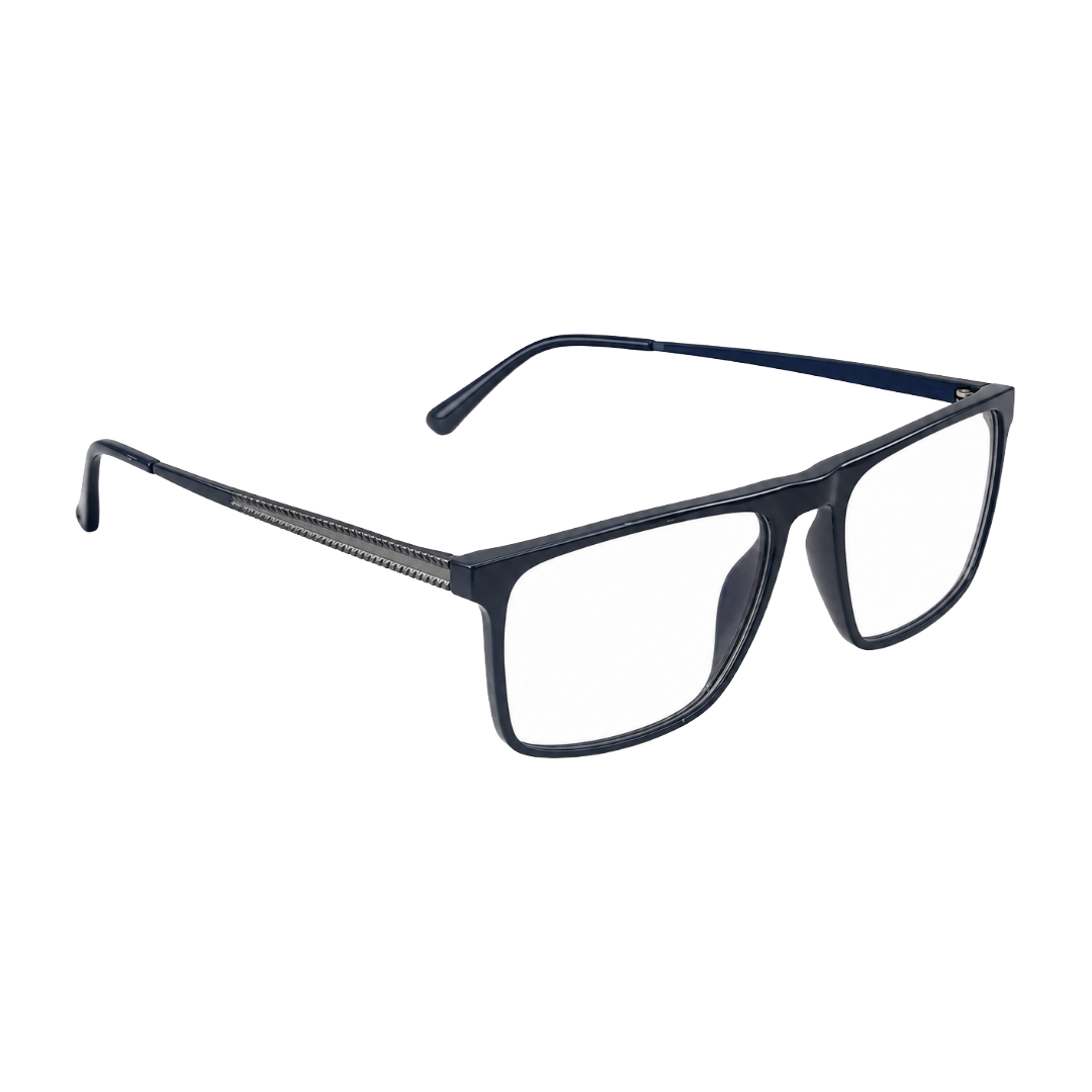 Classic Rectangle Eyeglasses - Lightweight Frame with Metal Temples-32