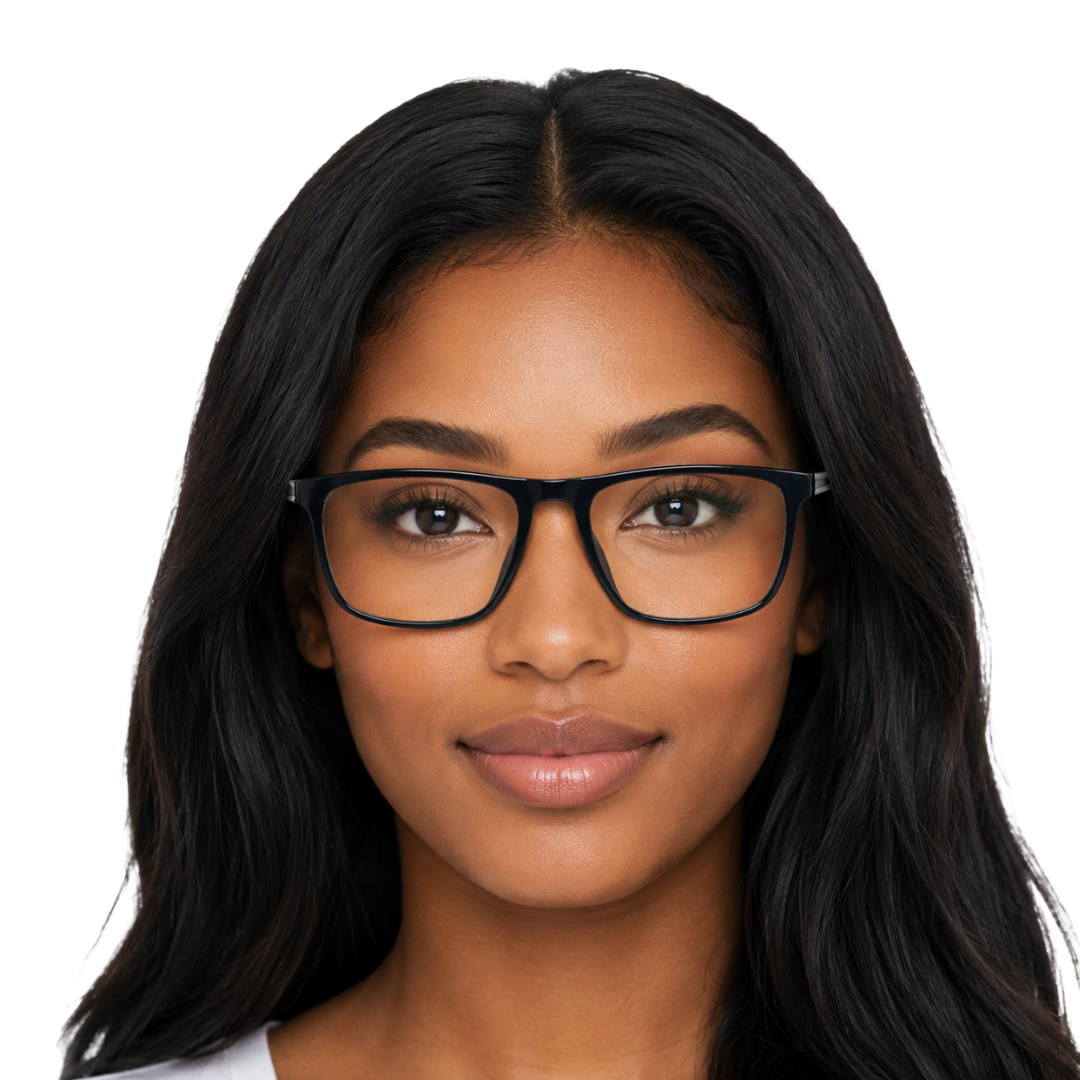 Classic Rectangle Eyeglasses - Lightweight Frame with Metal Temples-zoom-35