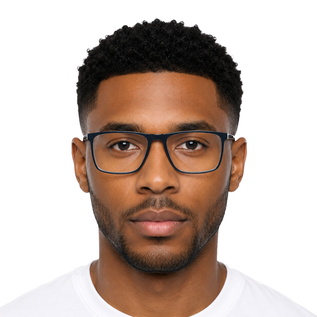 Classic Rectangle Eyeglasses - Lightweight Frame with Metal Temples-zoom-36