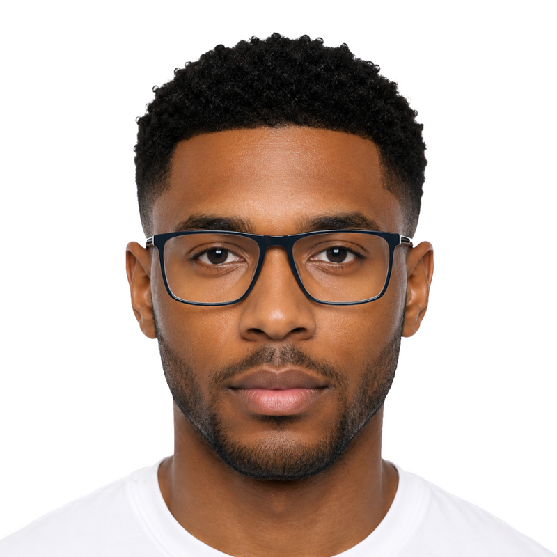 Classic Rectangle Eyeglasses - Lightweight Frame with Metal Temples-zoom-