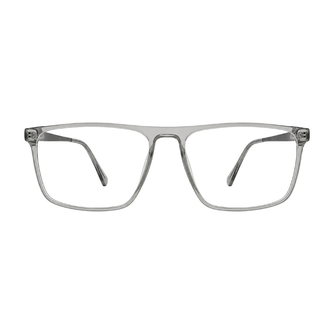 Classic Rectangle Eyeglasses - Lightweight Frame with Metal Temples-zoom-10