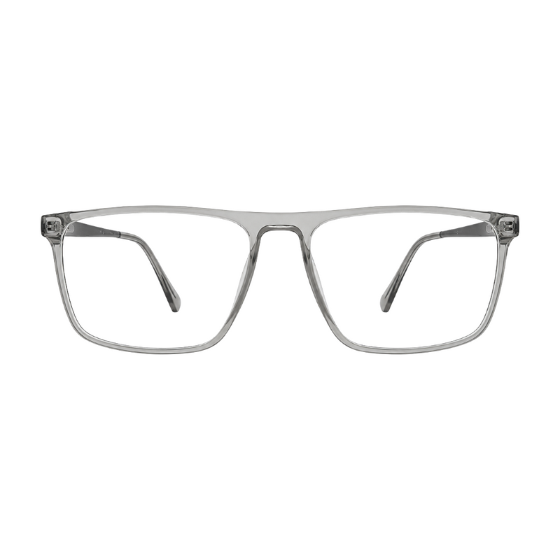 Classic Rectangle Eyeglasses - Lightweight Frame with Metal Temples-zoom-