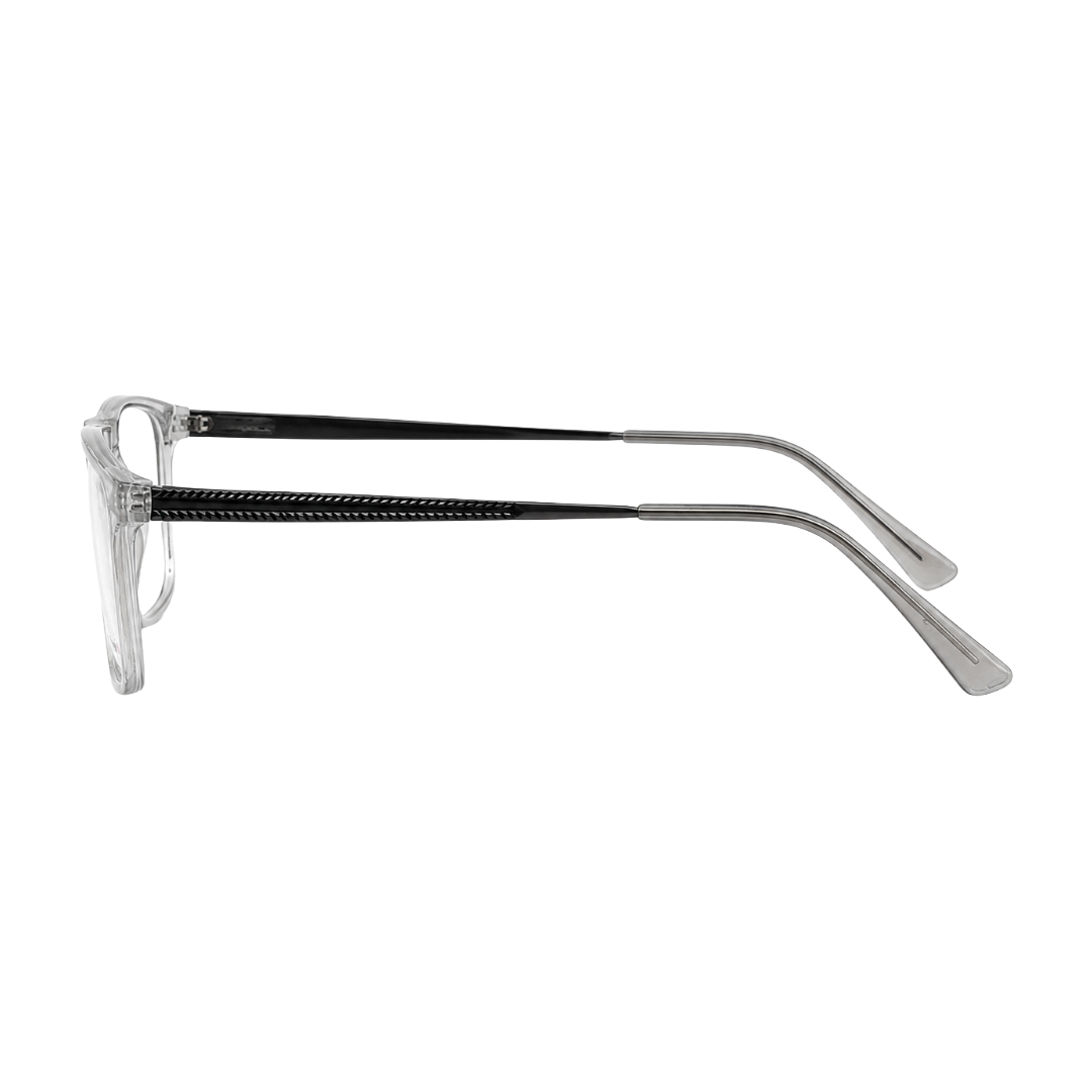 Classic Rectangle Eyeglasses - Lightweight Frame with Metal Temples-zoom-12