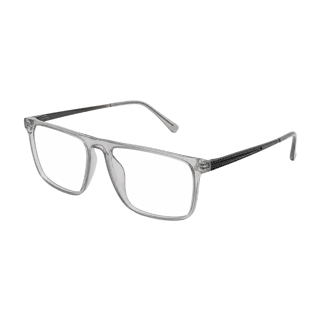 Classic Rectangle Eyeglasses - Lightweight Frame with Metal Temples-11
