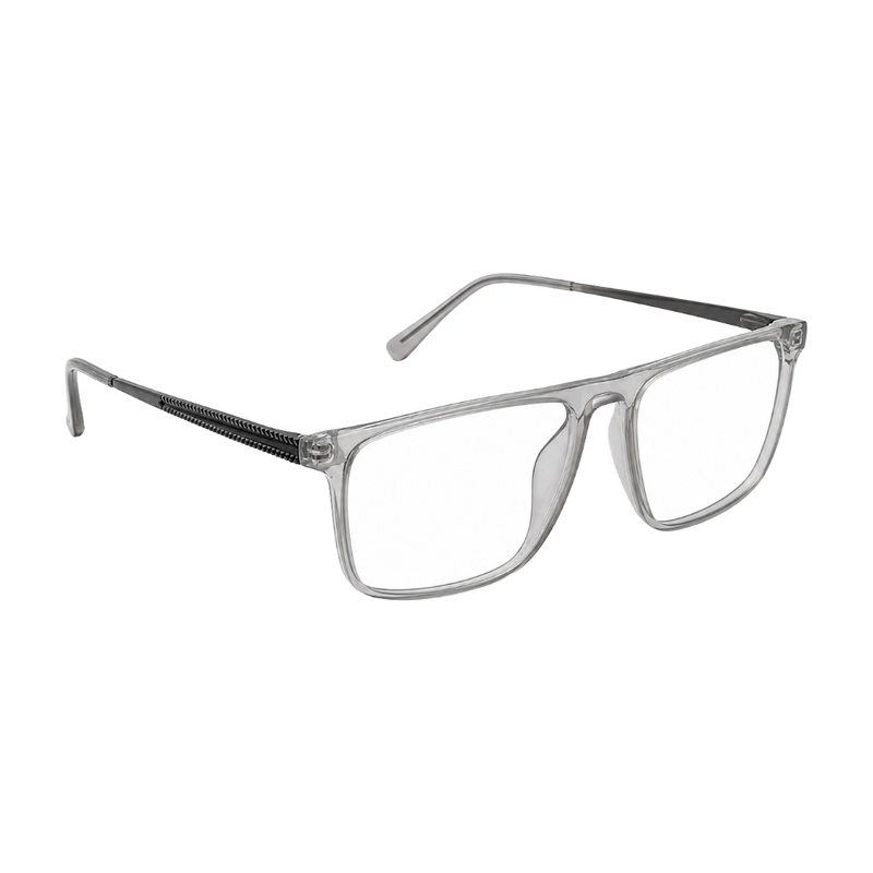 Classic Rectangle Eyeglasses - Lightweight Frame with Metal Temples-zoom-