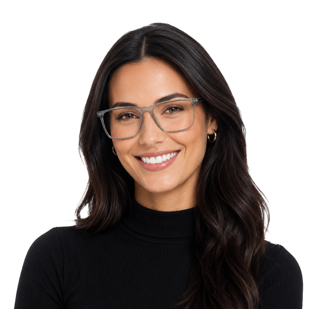 Classic Rectangle Eyeglasses - Lightweight Frame with Metal Temples-zoom-17
