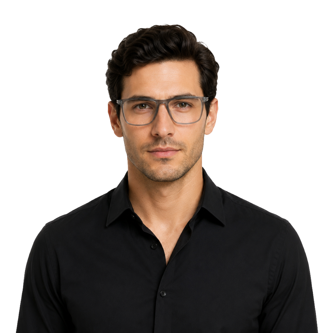 Classic Rectangle Eyeglasses - Lightweight Frame with Metal Temples-zoom-18