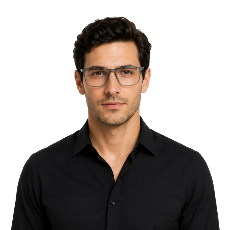 Classic Rectangle Eyeglasses - Lightweight Frame with Metal Temples-zoom-