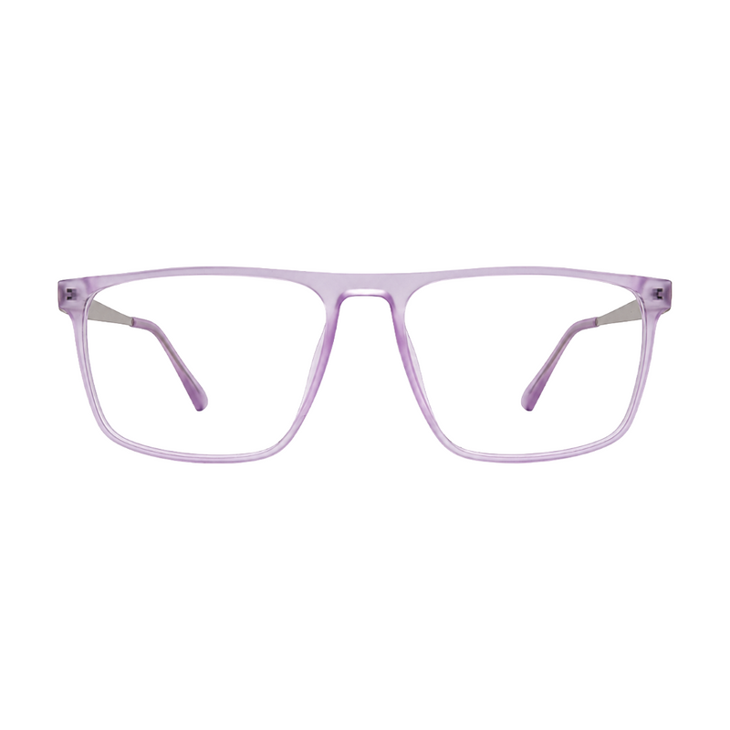 Classic Rectangle Eyeglasses - Lightweight Frame with Metal Temples-zoom-
