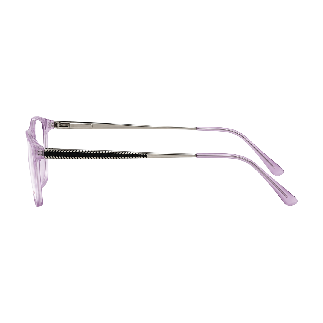 Classic Rectangle Eyeglasses - Lightweight Frame with Metal Temples-21