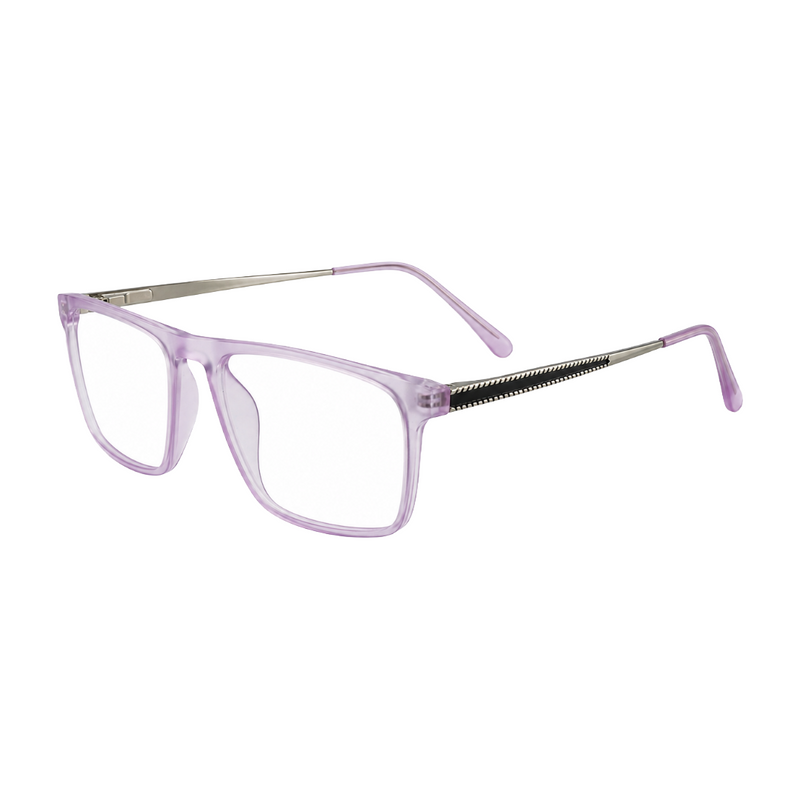Classic Rectangle Eyeglasses - Lightweight Frame with Metal Temples-zoom-