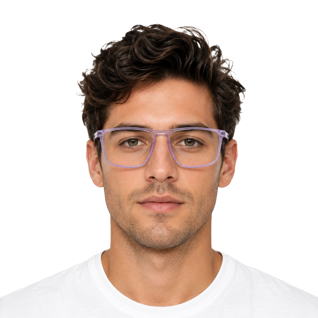 Classic Rectangle Eyeglasses - Lightweight Frame with Metal Temples-zoom-27